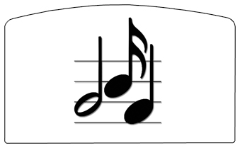 DACRO-382-BK-WT Black Music Notes White